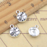30 Uds. De dijes de calabaza de Halloween, 13x11mm, colgantes de Color plata antigua, fabricación de joyería tibetana hecha a mano DIY