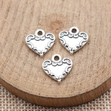 20pcs 13x13mm 2 Colors Antique Bronze Color Antique Silver Color Heart Charms For DIY Jewelry Making