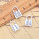 10 Uds. Colgantes con cerradura de 16x10mm, colgantes de plata antigua, fabricación de joyería tibetana hecha a mano DIY