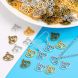30 pcs 3color Lotus flower charms for necklace&bracelets pendant DIY jewelry making 14*16mm Q1136