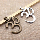 1pcs 75x56mm 2 Colors Antique Bronze Color Antique Silver Color Large Om Yoga Symbol Charms For DIY Jewelry Making
