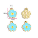 10pcs various styles Enamel Alloy flower Charm Earring Pendant DIY Keychain Necklace Jewelry Accessories W494
