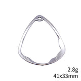 10pcs 41x33mm 3 Colors Hollowed-Out Geometric Teardrop Pendant