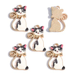 5Pcs Alloy Drip Oil Cat Enamel Pendant 22 * 14mm DIY Necklace Earrings Bracelet Pendant Jewelry Making Accessories W631