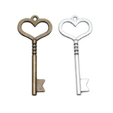 4pcs 19x46mm 2 Colors Antique Bronze Color Antique Silver Color Key Charms For DIY Jewelry Making