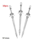 10-50pcs Mixed Styles Antique Knight Sword Anime weapon Charm for Jewelry Making DIY Handmade Weapons Personality Necklace