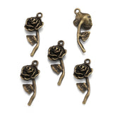 10 pcs 7 colors rose Charms for Keychain Earrings Pendants DIY Jewelry Making Accessories Findings 10*26mm Q278