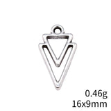 40pcs 16x9mm 3 Colors Antique Silver Color Kc Gold Color Rhodium Color Hollow Triangle Geometry Charms