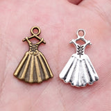 10pcs 13x20mm 2 Colors Antique Bronze Color Antique Silver Color Evening Dress Charms For DIY Jewelry Making
