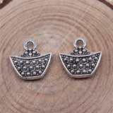 10pcs 14x13mm 2 Colors Antique Silver Color Antique Gold Color Ingots Charms For DIY Jewelry Making