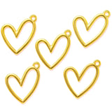 15pcs 5 Color Oblique Hollow heart shaped Charm for Necklace Keyring Pendant  DIY Handmade Jewelry Accessories 25*21mm A134