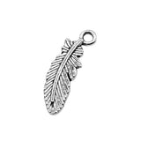 10pcs 7x23mm 2 Colors Antique Bronze Color Antique Silver Color Feather Charms For DIY Jewelry Making