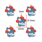 10pcs Colorful Drip-Style Alloy Pendants for Father's Day & Mother's Day DIY Keychain & Bracelet Jewelry Accessories W578