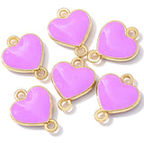 20Pcs 11Colors Double hole Zinc alloy Metal Enamel 13*10mm heart shaped Pendant For DIY Bracelet Necklace Jewelry Making