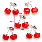 5pcs 20style Red Black Cherry Acrylic Stereo Oil Enamel DIY Charms for Bag Earring Necklace Jewelry Making Handmade Pendant W428