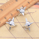 5 uds dijes bola de punta 3D 15x13x17mm colgantes de Color plata antigua fabricación DIY joyería tibetana hecha a mano