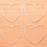 5pcs 5 Color Hollow heart shaped Charm for Necklace earring Keyring Pendant  DIY Handmade Jewelry Accessories 46*50mm A130