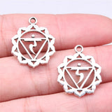 10pcs 22x20mm Antique Silver Color Yoga Om Chakra Charms For DIY Jewelry Making