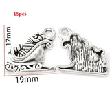 10-30pcs Christmas style charm snowman Santa Claus Gift box for Earring necklace Pendants DIY Handmade Craft Jewelry Making