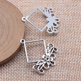 10pcs 34x27mm Antique Silver Color Earring Connector Pendant For DIY Jewelry Making Handmade Jewelry Craft Findings