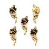 10 pcs 7 colors rose Charms for Keychain Earrings Pendants DIY Jewelry Making Accessories Findings 10*26mm Q278