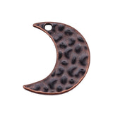 10pcs 25x19mm 2 Colors Antique Bronze Color Antique Copper Color Hammered Moon Charms For DIY Jewelry Making