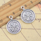 10 Uds. De dijes, guía de brújula, 27x20mm, colgantes de Color plata antigua, fabricación de joyería tibetana hecha a mano DIY