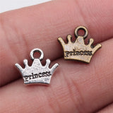 20pcs 11x13mm 2 Colors Antique Bronze Color Antique Silver Color Princess Crown Charms For DIY Jewelry Making