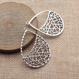 4pcs 47x34mm 4 Colors Hollowed-Out Teardrop Geometric Texture Earrings Pendant For DIY Jewelry Making