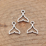 40pcs 12x9.7mm 5 Colors Hollow Whale Tail Charms For DIY Jewelry Making