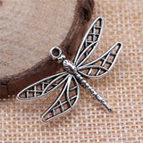 4pcs 34x25mm 2 Colors Antique Bronze Color Antique Silver Color Dragonfly Charms For DIY Jewelry Making