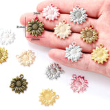 10pcs 7 Color Sunflower Charm for Bracelet Necklace earring Pendant  DIY Handmade Jewelry Accessories 21*20mm Q1164