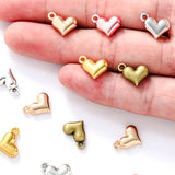 20pcs 5 Color Exquisite heart shaped Charm for Necklace Keyring Pendant  DIY Handmade Jewelry Accessories 14*10mm A137