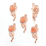 10 pcs 7 colors rose Charms for Keychain Earrings Pendants DIY Jewelry Making Accessories Findings 10*26mm Q278