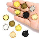 10pcs round Necklace Charm DIY Setting Cabochon Cameo Base Tray Bezel Blank Fit 14mm Cabochons Jewelry Making C96