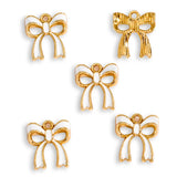 10pcs 15*13/20*17mm 7 colors Enamel Alloy bow Charm Earring Pendant DIY Keychain Necklace Jewelry Accessories W499