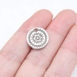 20pcs 14x14mm 2 Colors Antique Silver Color Antique Gold Color Pattern Small Round Card Charms For DIY Jewelry Making