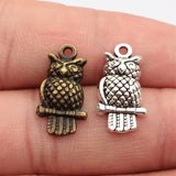 20pcs 21x11mm 2 Colors Antique Bronze Color Antique Silver Color Owl Charms For DIY Jewelry Making