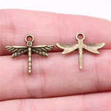 20pcs 16x19mm 2 Colors Antique Bronze Color Antique Silver Color Dragonfly Charms For DIY Jewelry Making