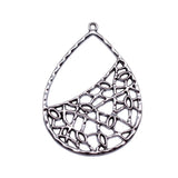 4pcs 47x34mm 4 Colors Hollowed-Out Teardrop Geometric Texture Earrings Pendant For DIY Jewelry Making