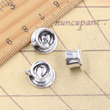 10 Uds. De dijes de taza de café 3D con corazón, 14x13x8mm, colgantes de Color plata antigua, fabricación de joyería tibetana hecha a mano DIY