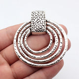 1pcs 67x63mm 5 Colors Multi-Layered Hammered Circular Pendant For DIY Jewelry Making