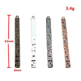 10pcs 63x6mm 4 Colors Hammer Pattern Long Wind Chime Charms Accessories