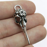 4pcs 41x12mm 2 Colors Antique Bronze Color Antique Silver Color Bird Head Skull Charms For DIY Jewelry Making