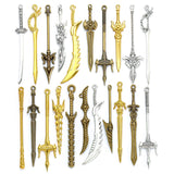 11-20pcs Mixed Styles Antique Knight Sword Anime weapon Charm for Jewelry Making DIY Handmade Weapons Personality Necklace U088