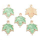 10Pcs Enamel Autumn Maple Leaf Charms Alloy for Earrings necklaces Pendants DIY Jewelry Making Findings Crafting 19*24mm W399