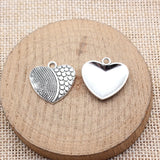 10pcs 20x20mm 2 Colors Antique Bronze Color Antique Silver Color Heart Charms For DIY Jewelry Making