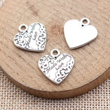10pcs 19x17mm 2 Colors Antique Bronze Color Antique Silver Color Made With Love Heart Charms For DIY Jewelry Making