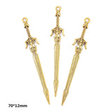Ancient gold 10PCS 16 Styles Mixed Alloy Charms Knight Sword Knife Gun Bow Weapons Pendant For DIY Handmade Jewelry Material
