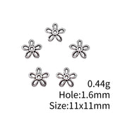 50pcs 11x11mm Antique Silver Color Bead Caps Pendant For DIY Jewelry Making Handmade Jewelry Craft Findings